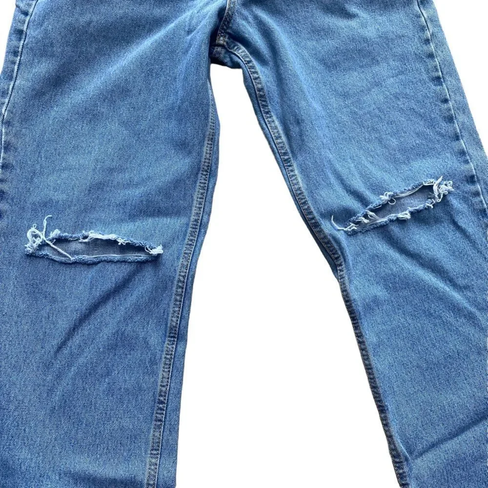 Levi’s Y2K Straight Leg Light Wash Hi Waisted Distressed Denim Jeans